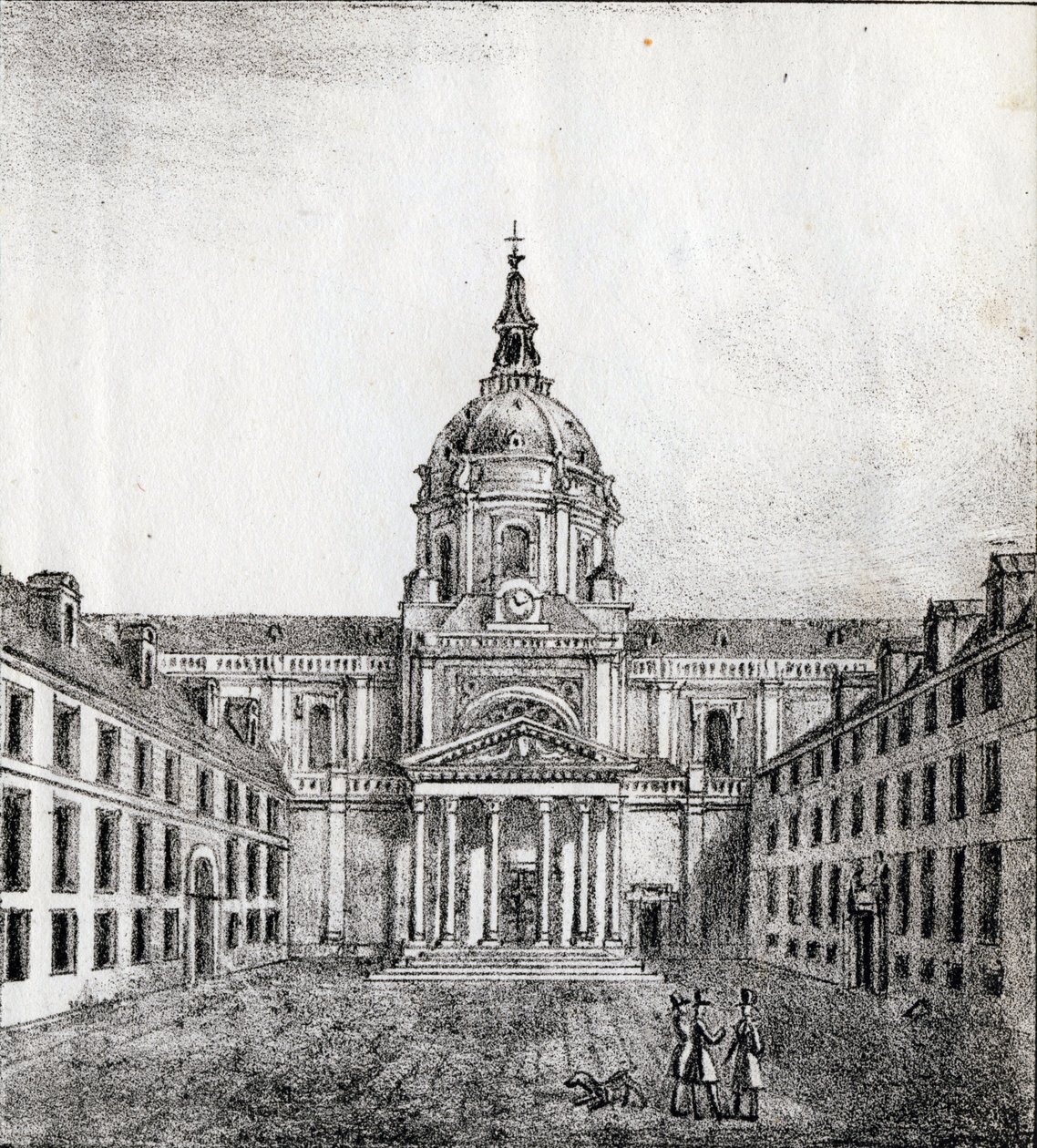 La Universidad de la Sorbona - "Alphabet Picturesque des Monumens de Paris" c.1840 (grabado) de French School