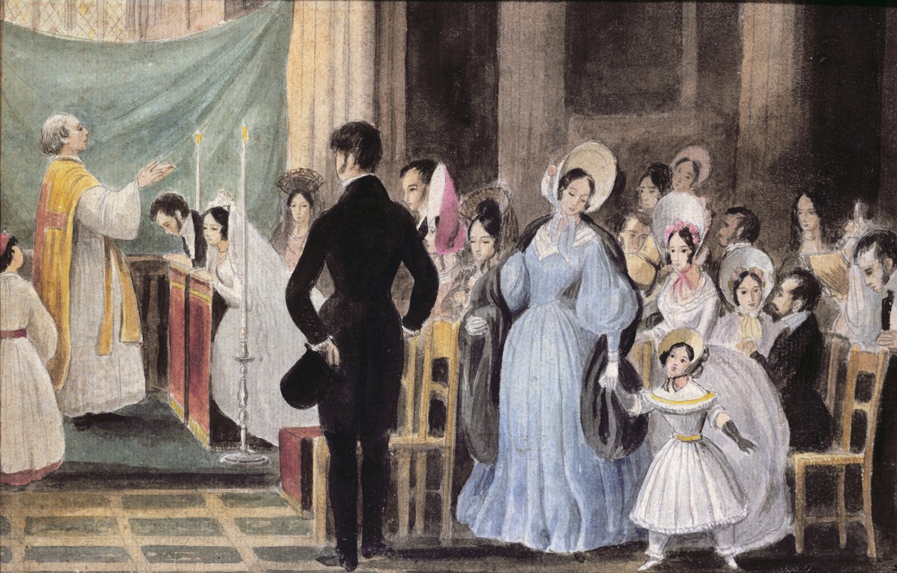 La ceremonia de la boda, c.1830 de French School