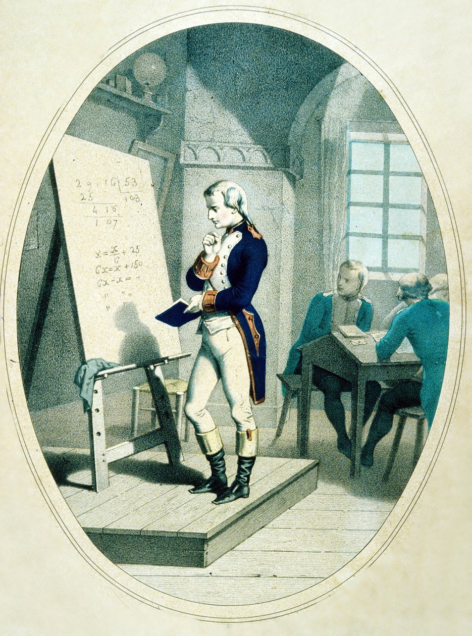 El joven Napoleón, en la Academia Militar de Brienne, Francia, 1779 de French School