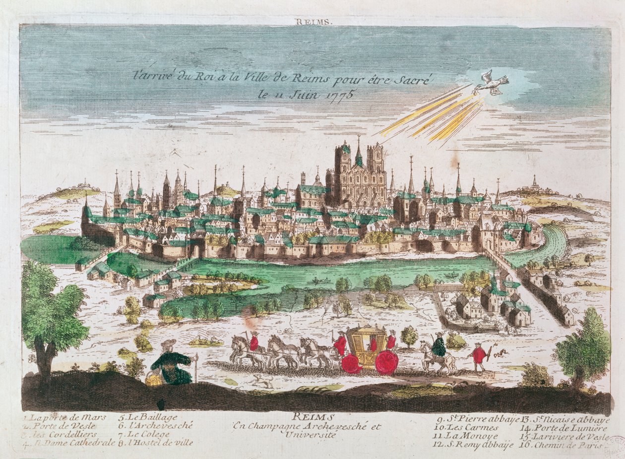 La llegada de Luis XVI a Reims para su coronación el 11 de junio de 1775 de French School