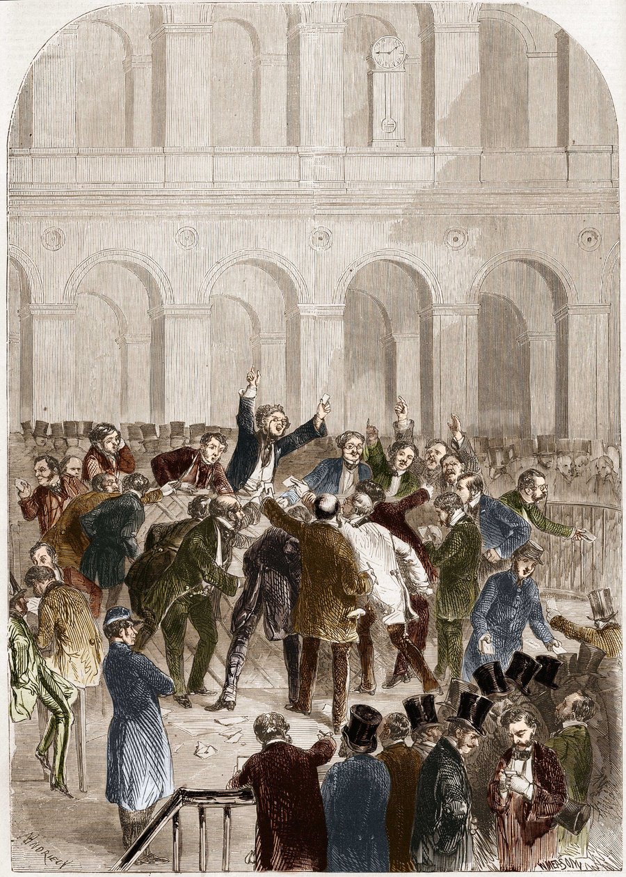 La cesta de la Bolsa de París en 1857. de French School