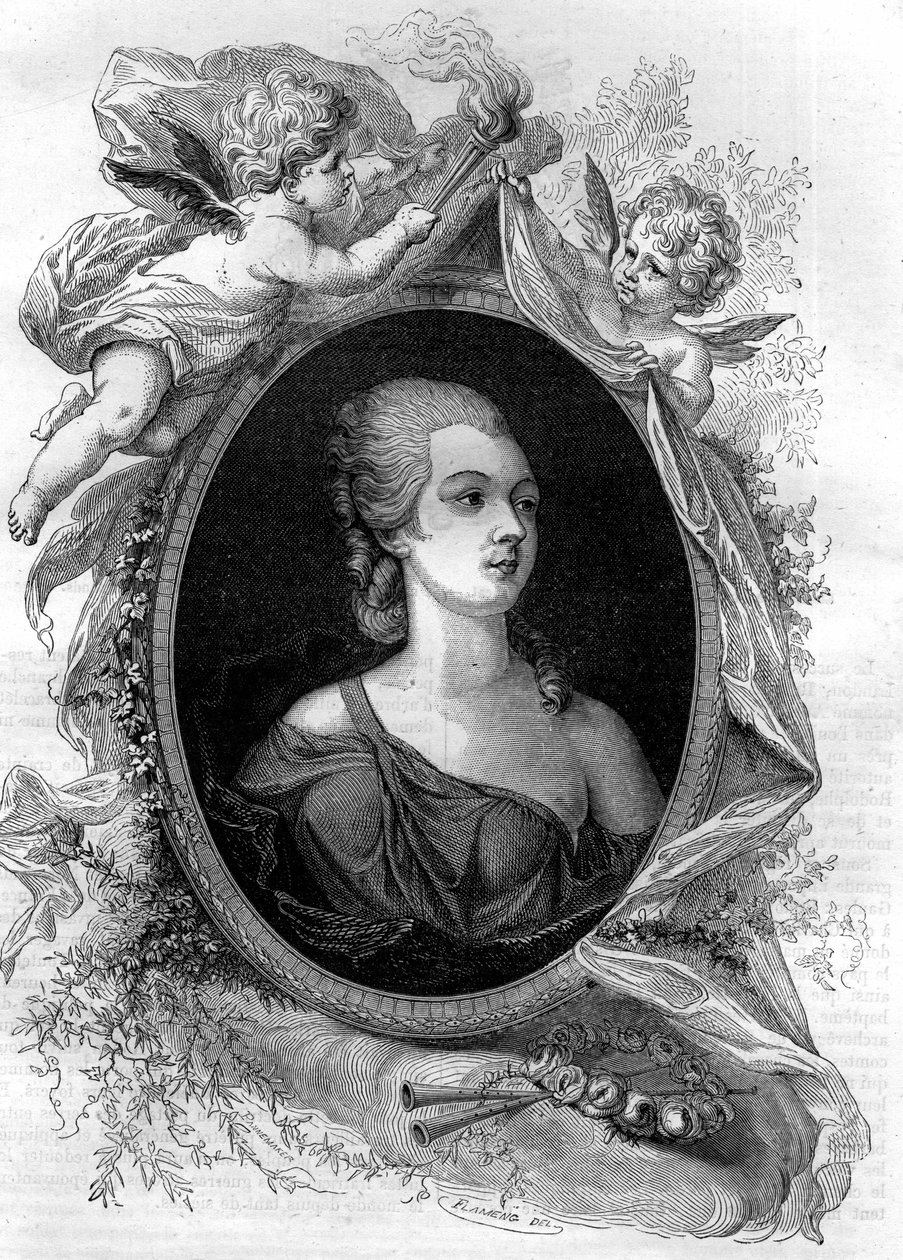 La bella Marozie (Mariuccia, Mariozza o Marousie de Tusculum, ca. 890-932/937) madre incestuosa de dos generaciones de papas. Grabado en 