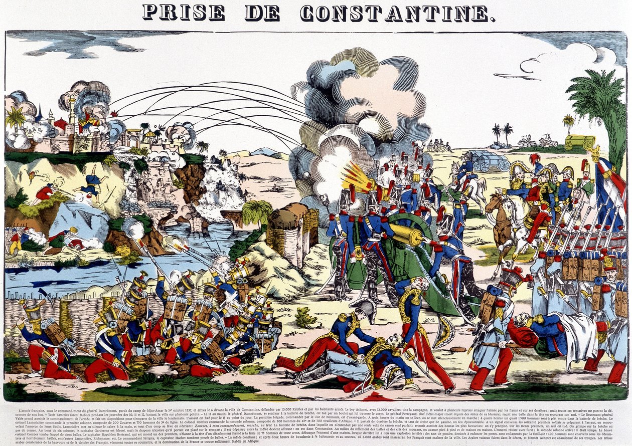 La captura de Constantina en 1837 - imagen de Epinal, finales del siglo XIX de French School