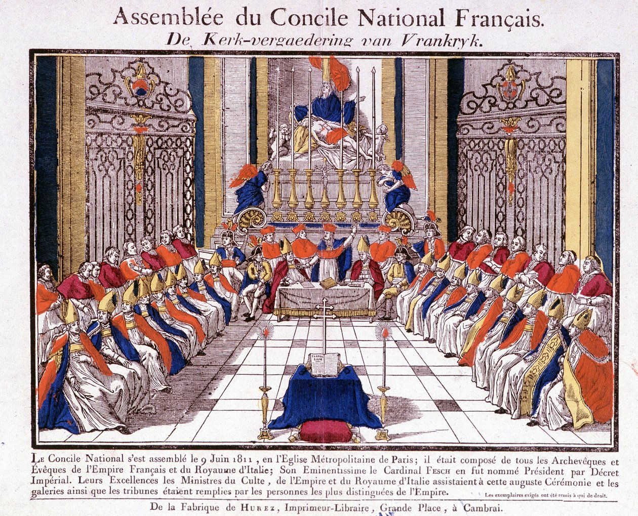 El clero de Francia e Italia reunido en París para la Asamblea del Consejo Nacional Francés el 9 de junio de French School