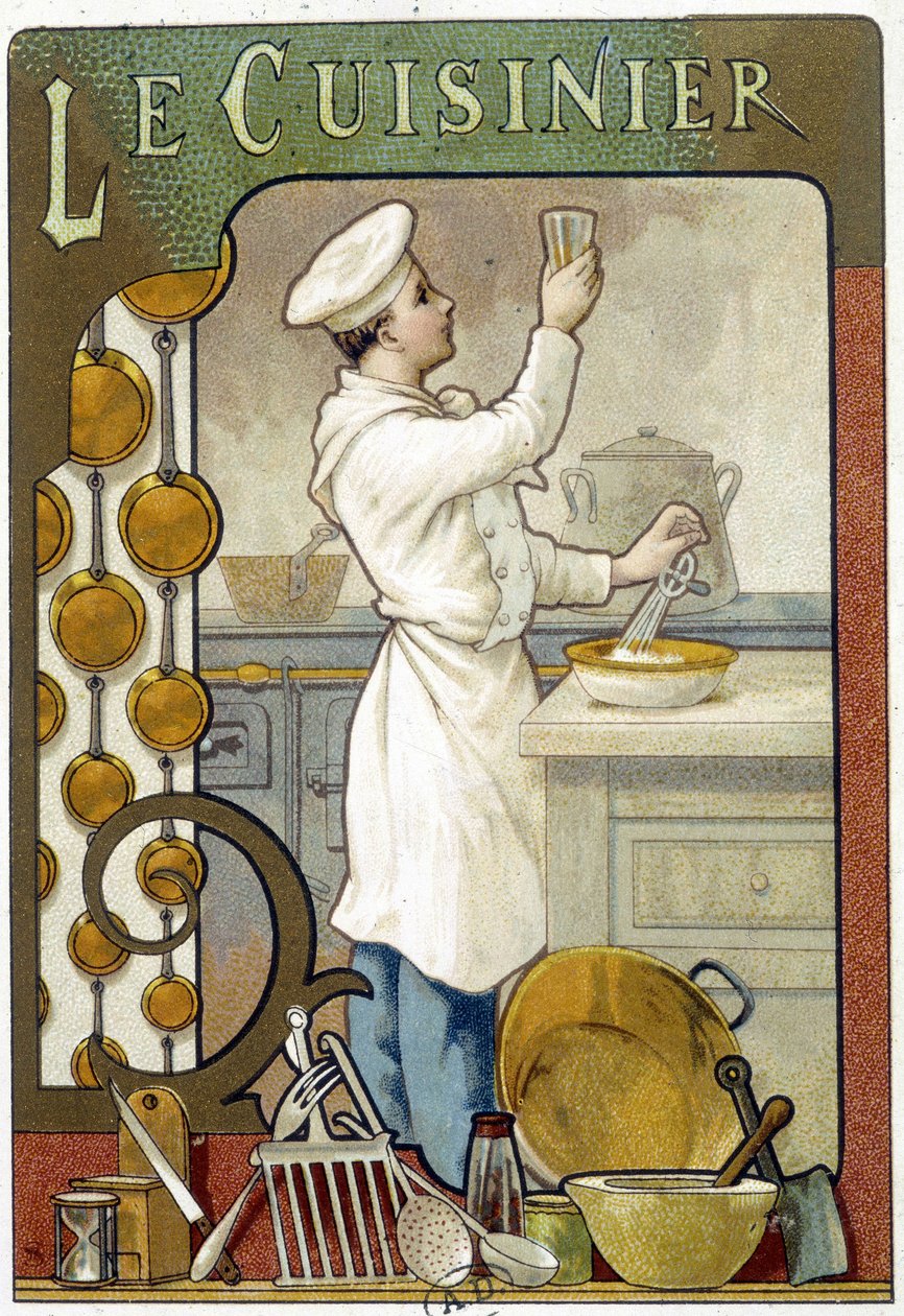 El cocinero - Cromolitografía 1900 de French School
