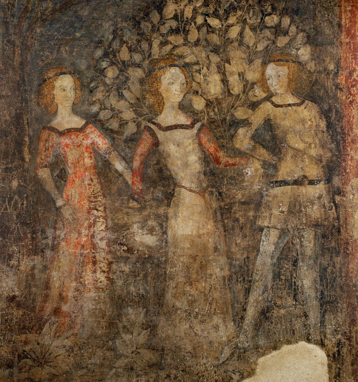 La danza, escena cortesana ... (fresco) de French School