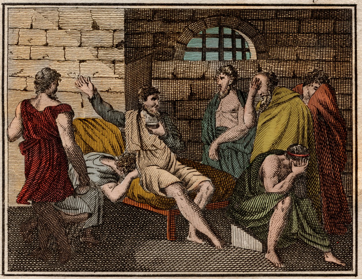 La muerte de Sócrates, filósofo griego (470?-399 a.C.) de French School