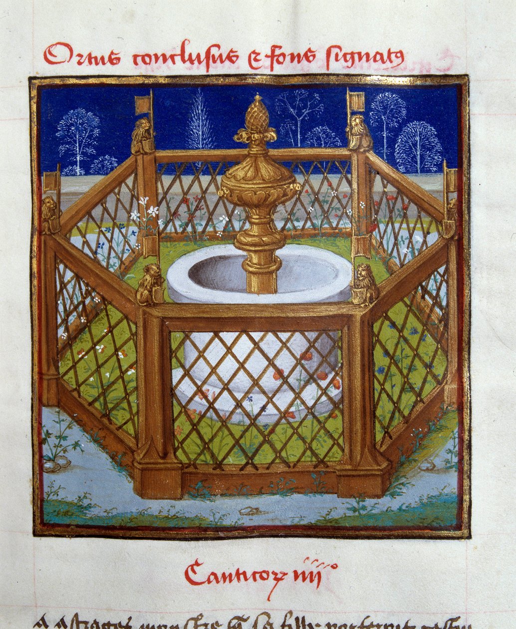 El jardín cerrado y la fuente sellada. Miniatura del Maestro de Dreux-Bude (André d