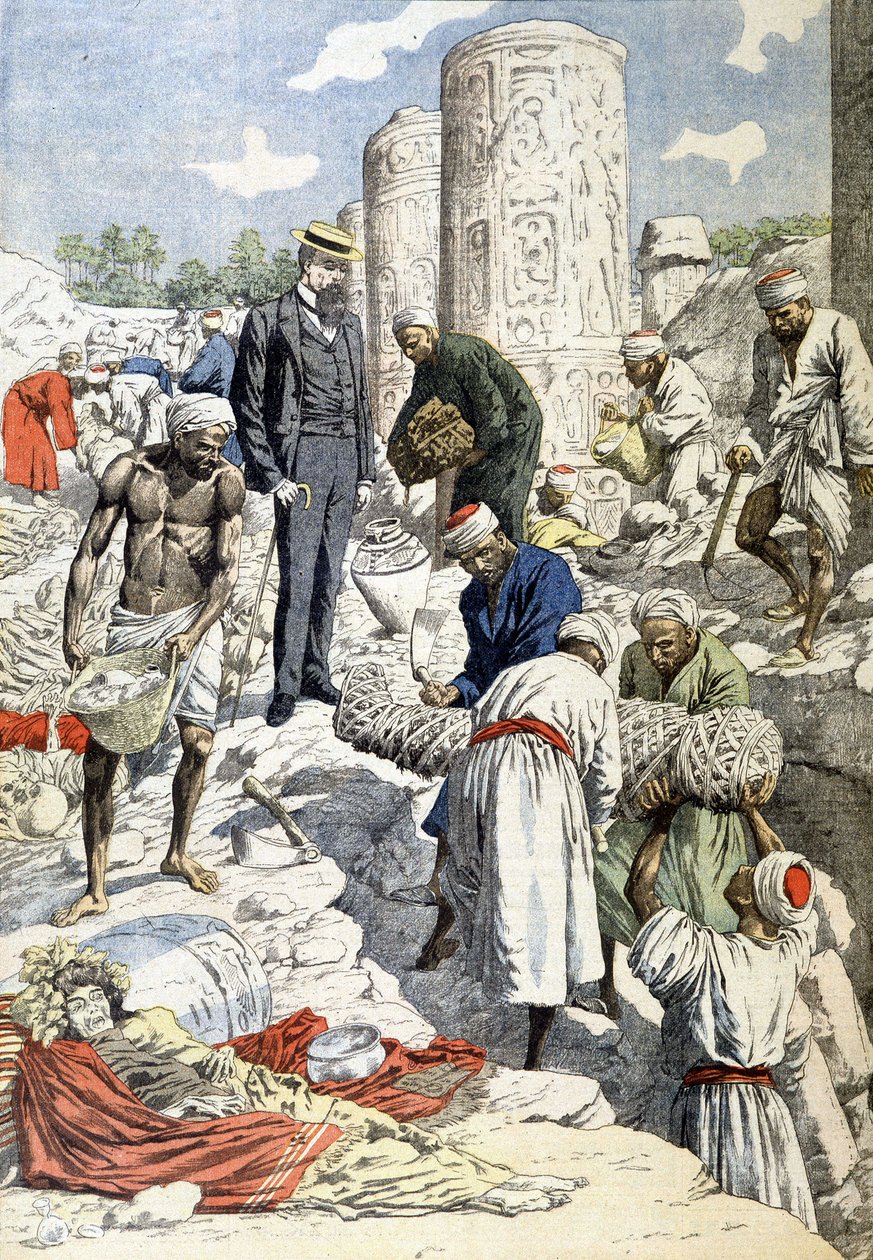 Las excavaciones del Sr. Gayet en Antinoé - en "Le Petit Journal" del 10/01/1904 (grabado) de French School
