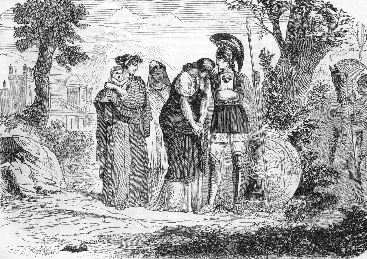 La despedida de Héctor y Andrómaca (detalle) 1864 de French School