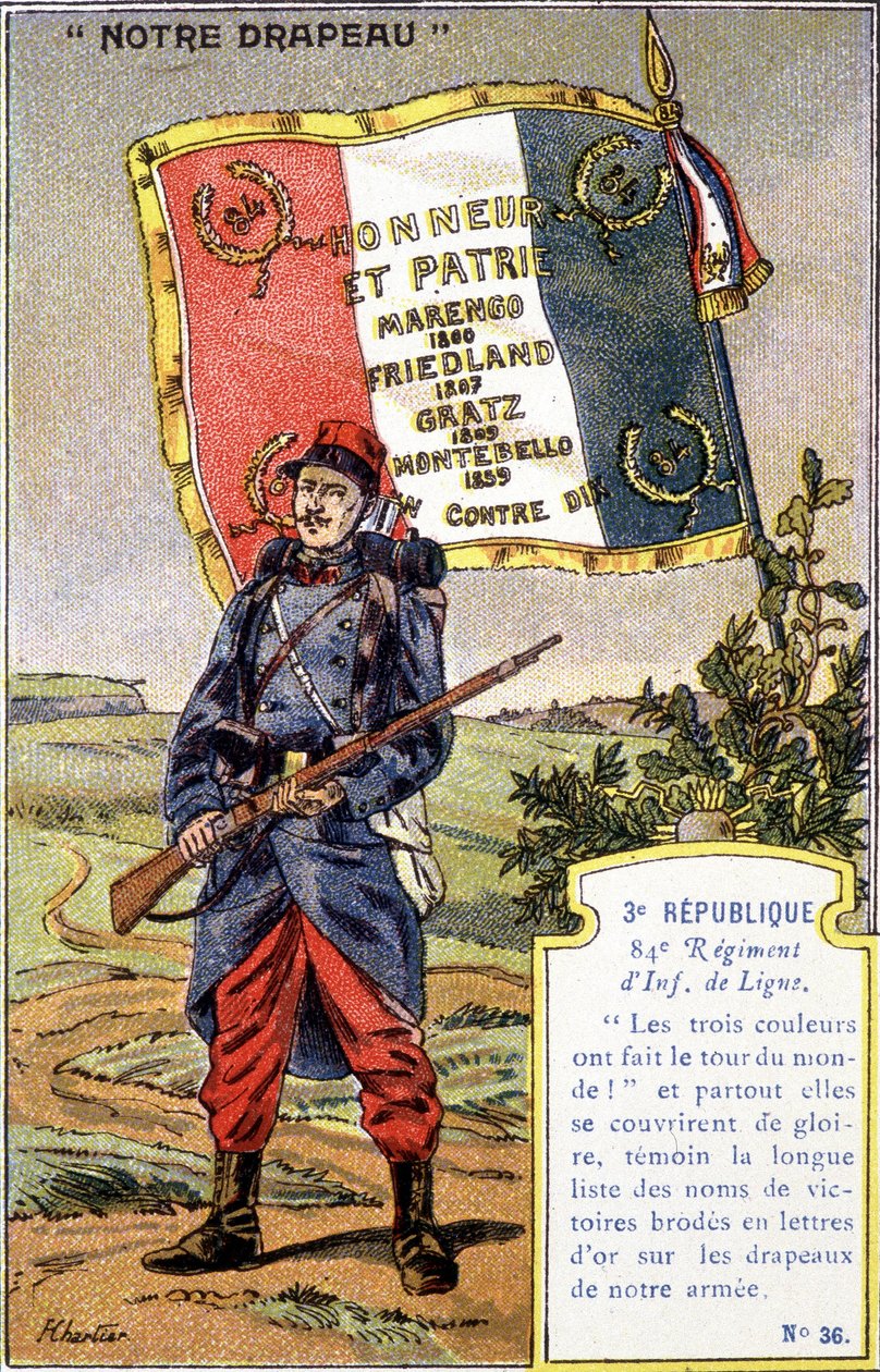 La bandera del 84º Regimiento de Infantería de Línea de la 3ª República de French School