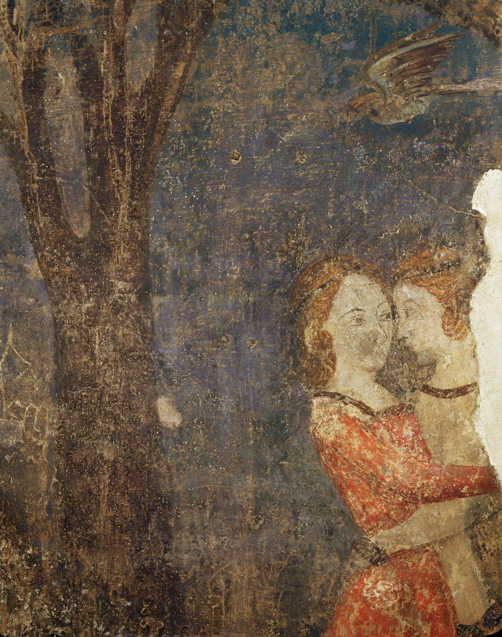El beso, escena cortesana ... (fresco) de French School