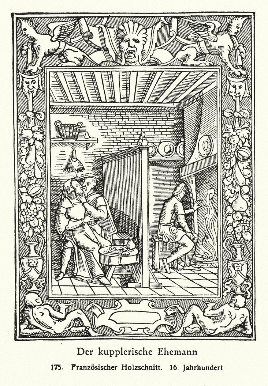 El marido casamentero (xilografía) de French School