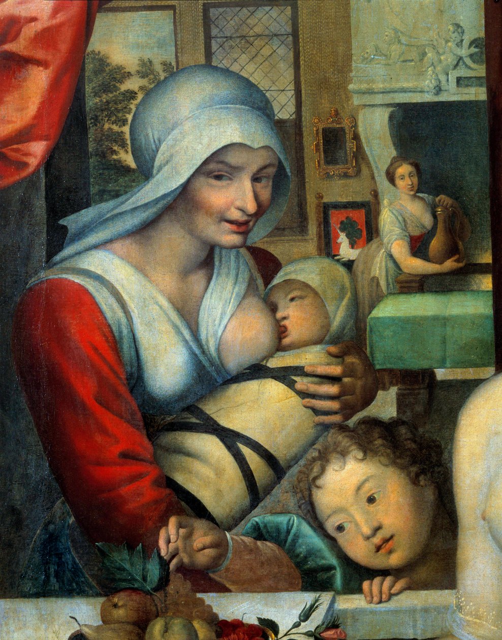 La nodriza con el niño. (detalle) de "Gabrielle d