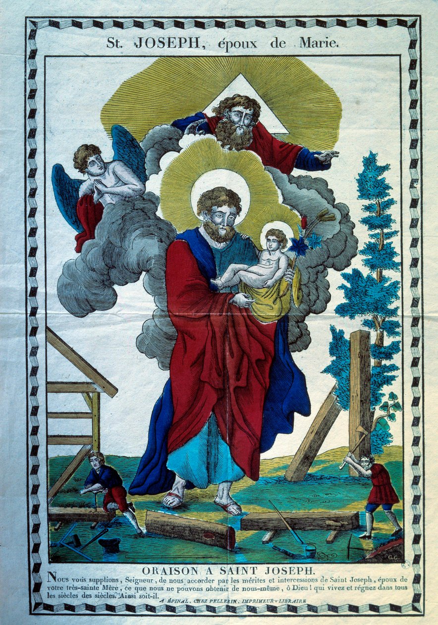 La oración de San José, esposo de María. Grabado del siglo XIX. París, Museo de Artes y Tradiciones Populares de French School