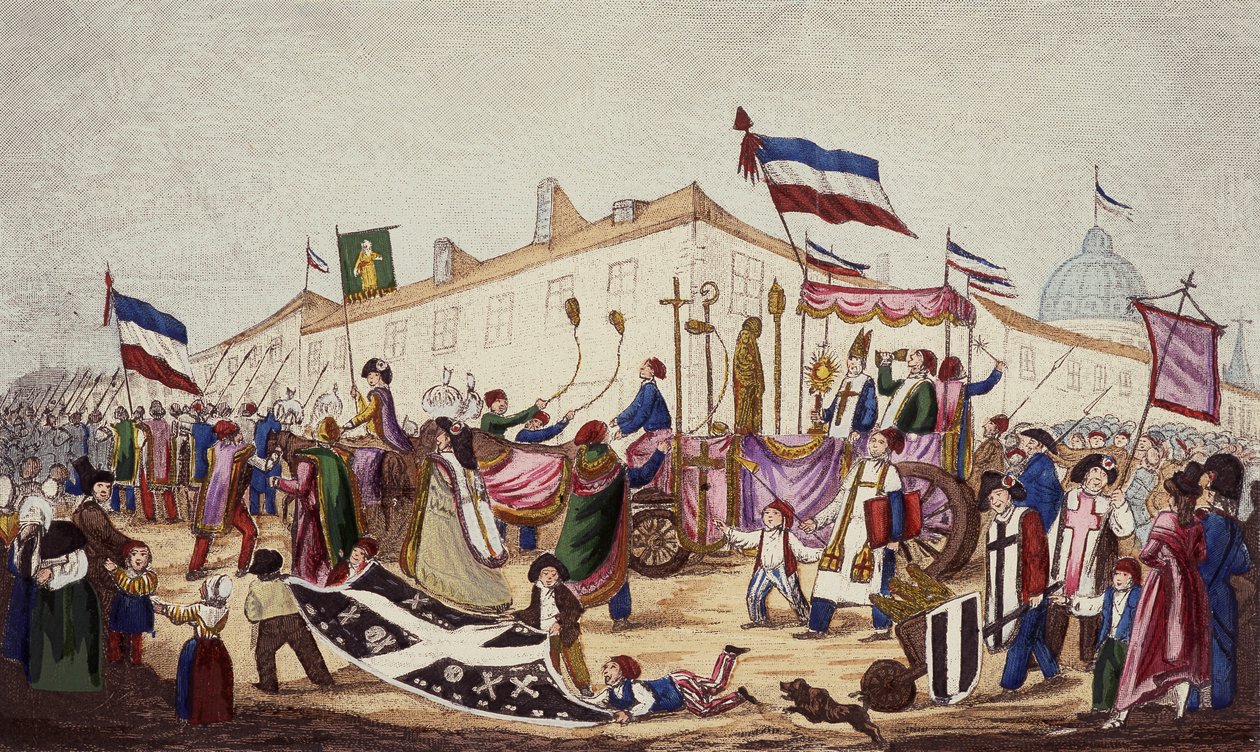 Los restos de la superstición arrastrados a la Convención, nov. 1793 de French School