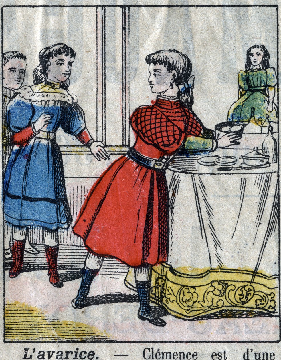 Los siete pecados capitales: avaricia. Imagen de Épinal de finales del siglo XIX. de French School