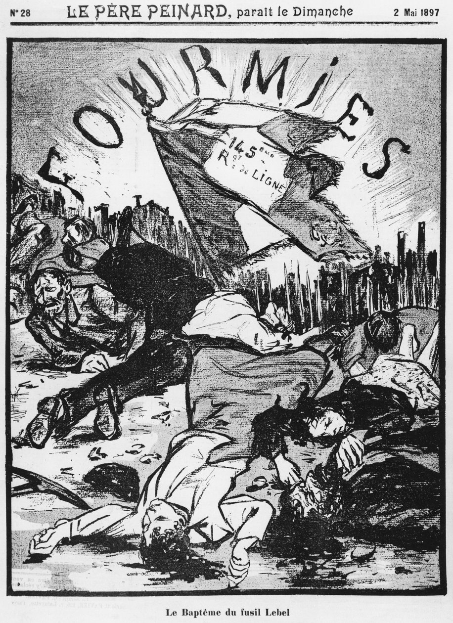 El tiroteo de Fourmies, ilustración de Le Pere Peinard, 2 de mayo de 1897 de French School