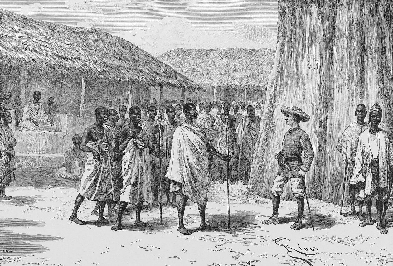 La firma del tratado en Aouabou, ilustración de 