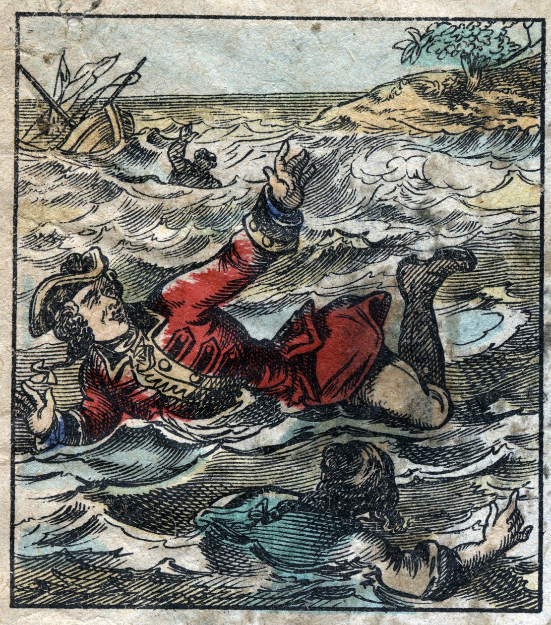 El naufragio de Lemuel Gulliver. Ilustración para “Los viajes de Gulliver” de Jonathan Swift (1667-1745). Imagen de Epinal de finales del siglo XIX. de French School