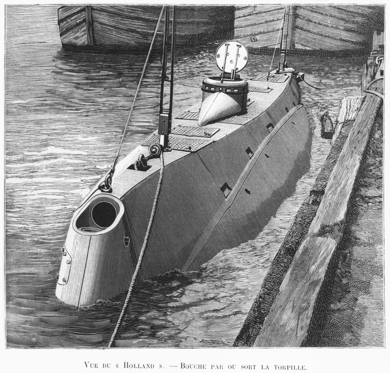 El submarino Holland, ilustración de 