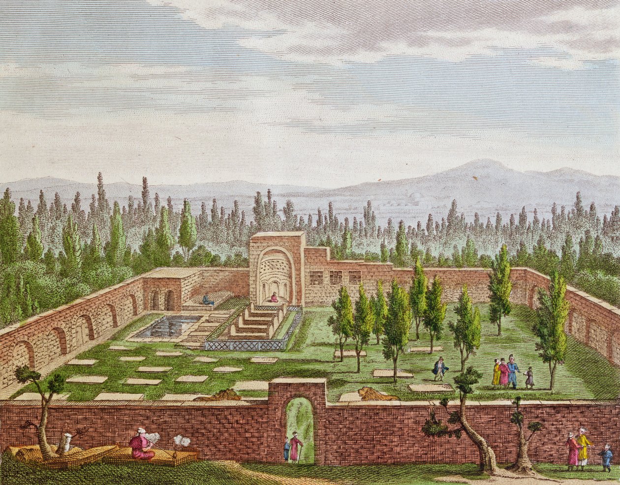 La tumba del gran poeta persa Hafiz Shirazi (c.1325-c.1388) en Shiraz de French School