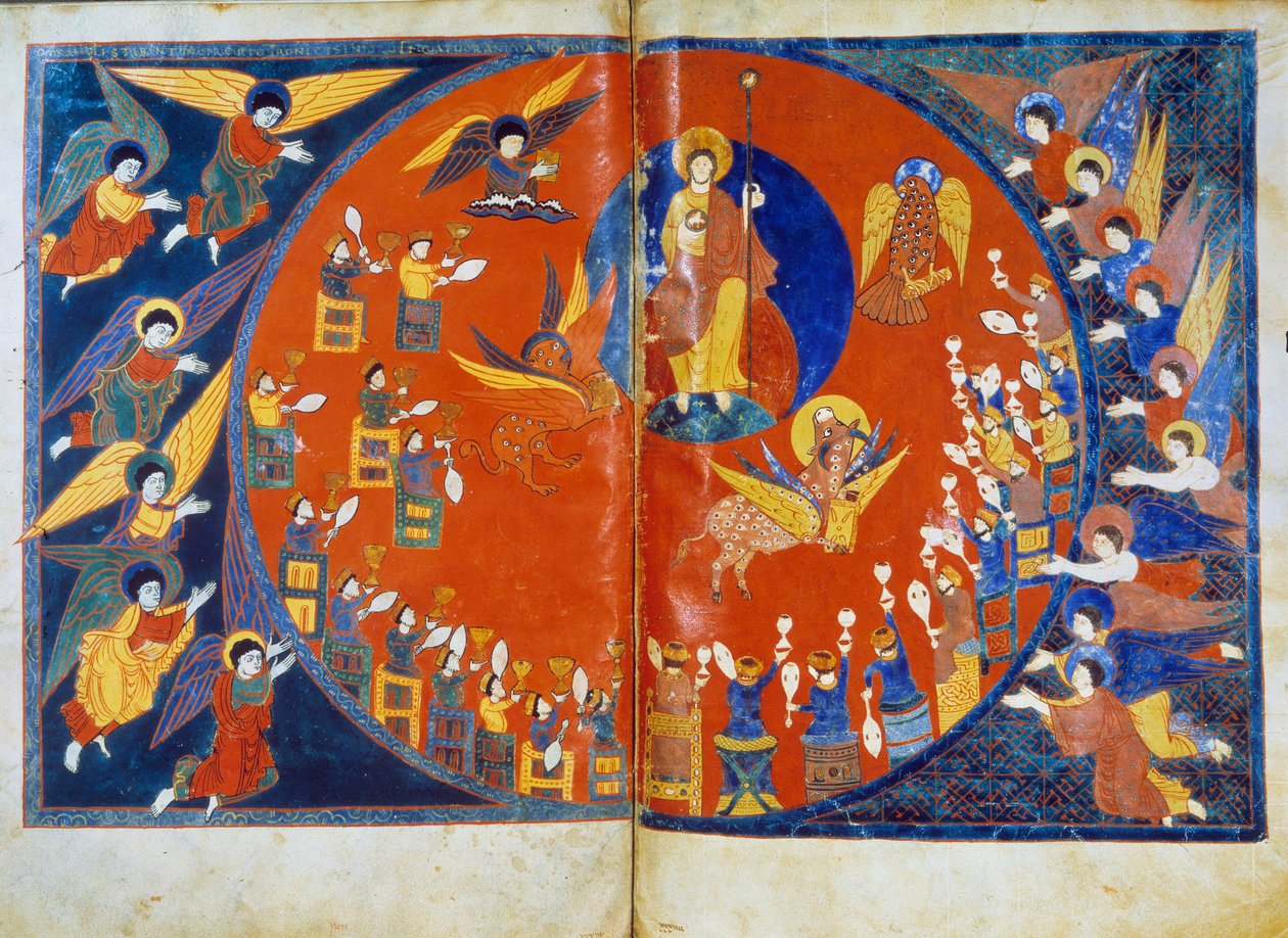 La visión de San Juan Miniatura derivada de los comentarios de “El Apocalipsis según San Juan” escrito en 775 por el monje Beato de Liébana de French School