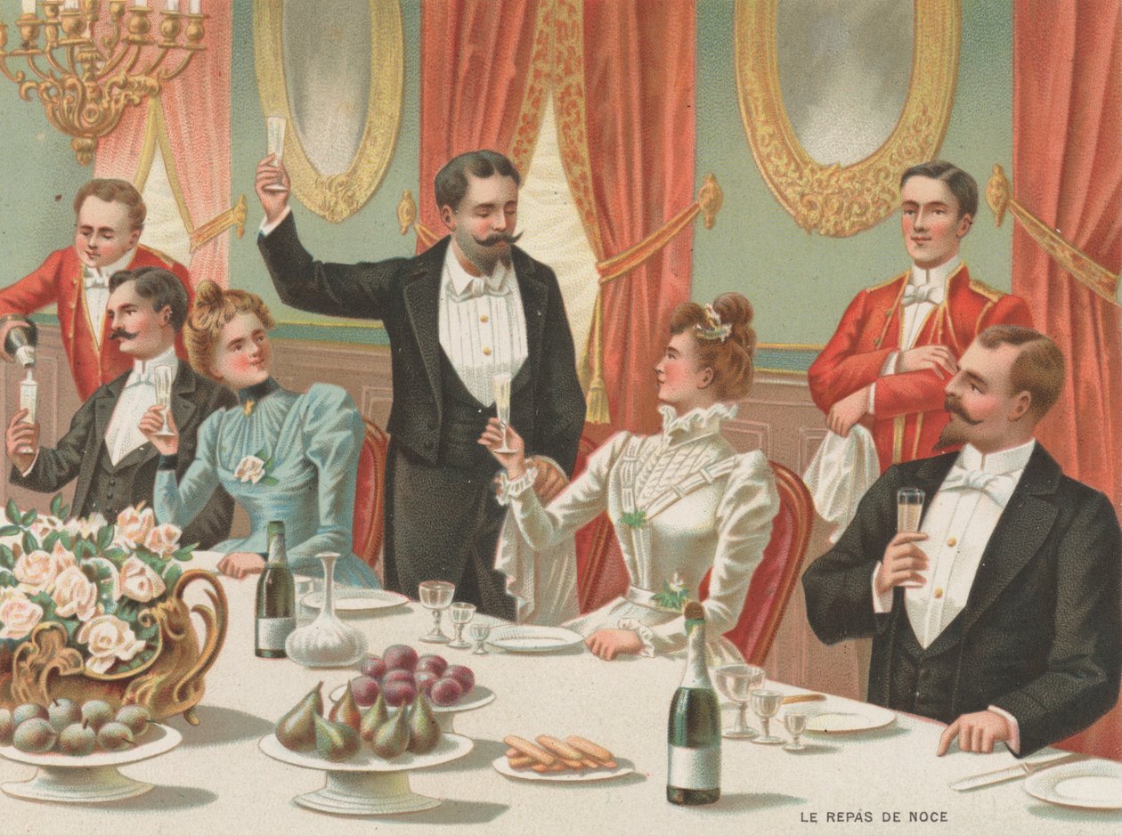 La cena de boda (cromolito) de French School