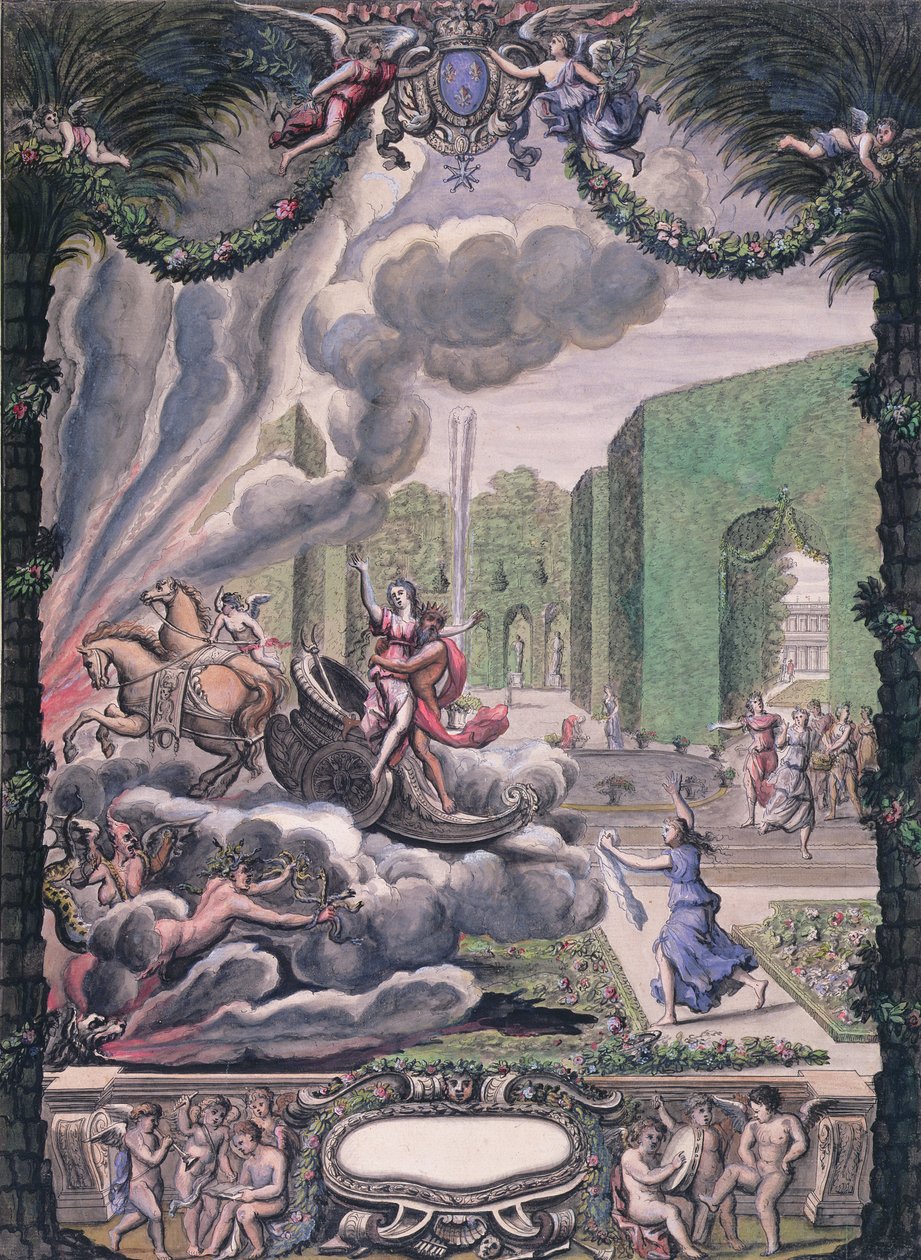 Escena de teatro, finales del siglo XVII de French School