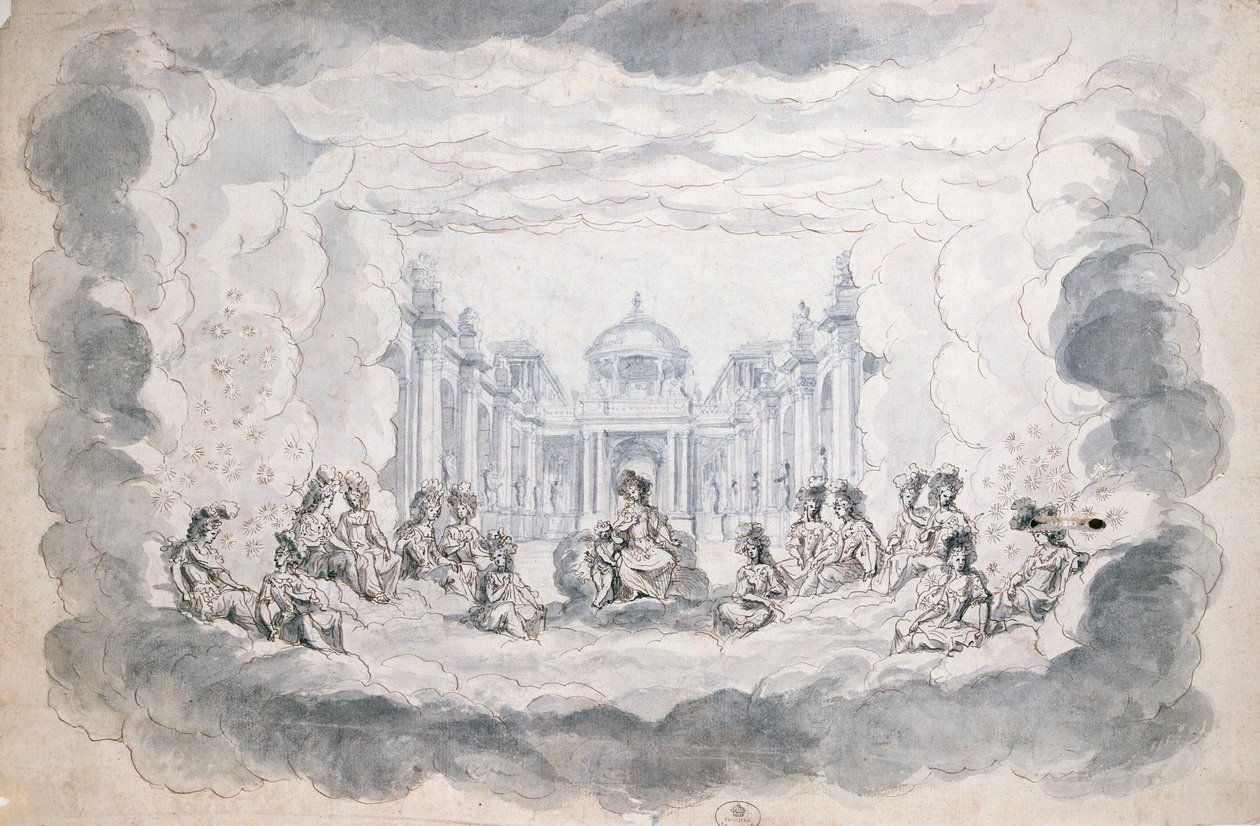 Escena de teatro, finales del siglo XVII de French School