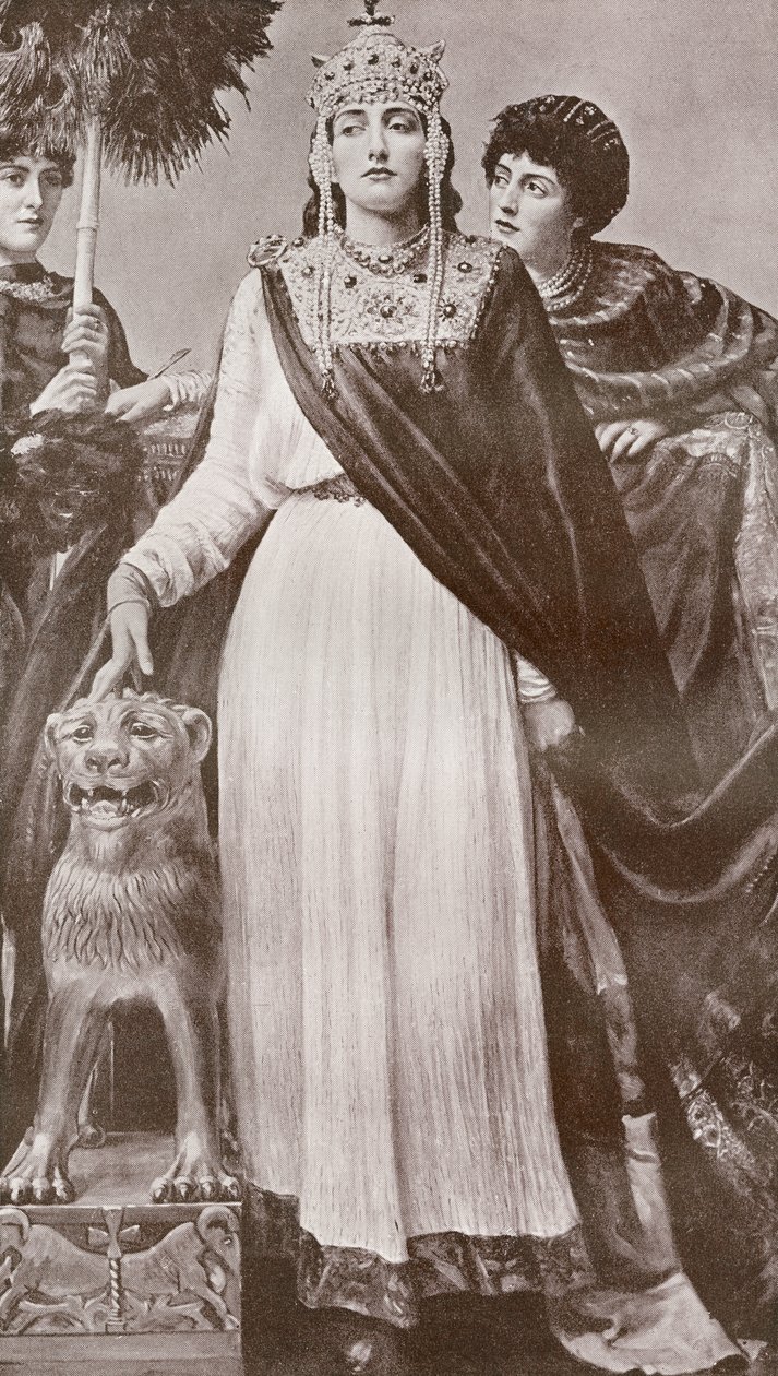 Teodora I, c. 500 - 548. Emperatriz del Imperio Bizantino Romano y esposa del Emperador Justiniano I. De la Historia del Mundo de Harmsworth publicada en 1908. de French School
