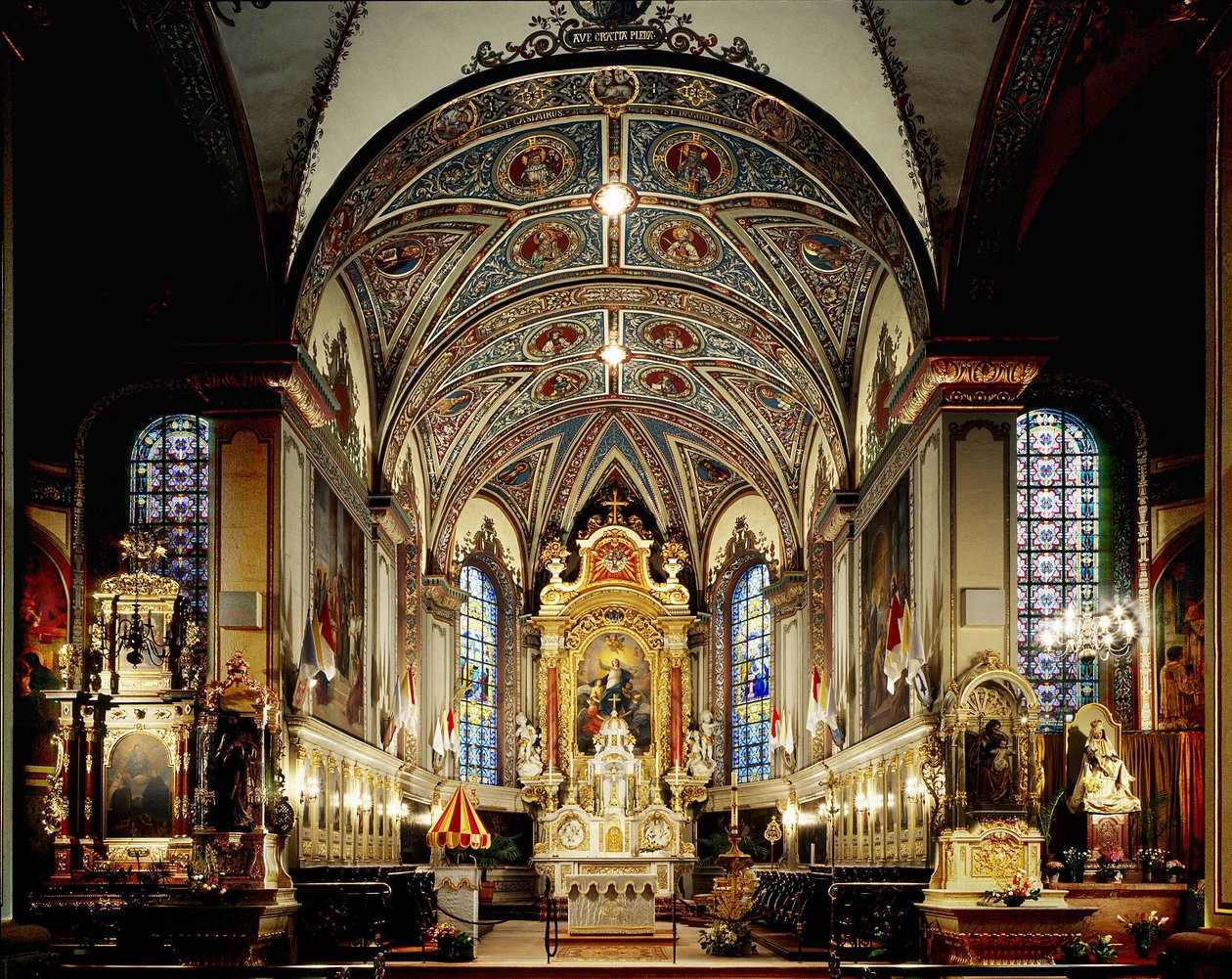 Thierenbach (68) - interior de la Catedral Notre-Dame de Alsace - La Nef de French School
