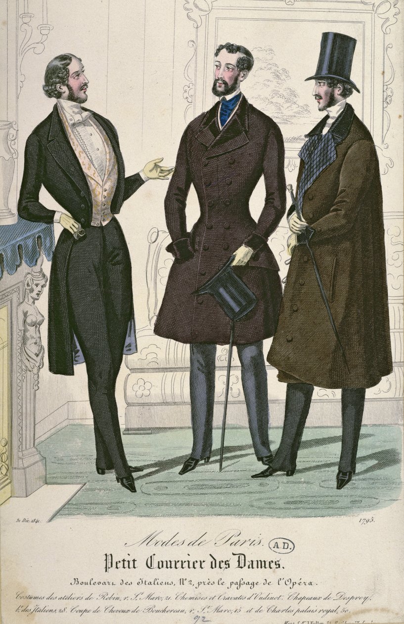 Tres jóvenes elegantes, 1841 de French School