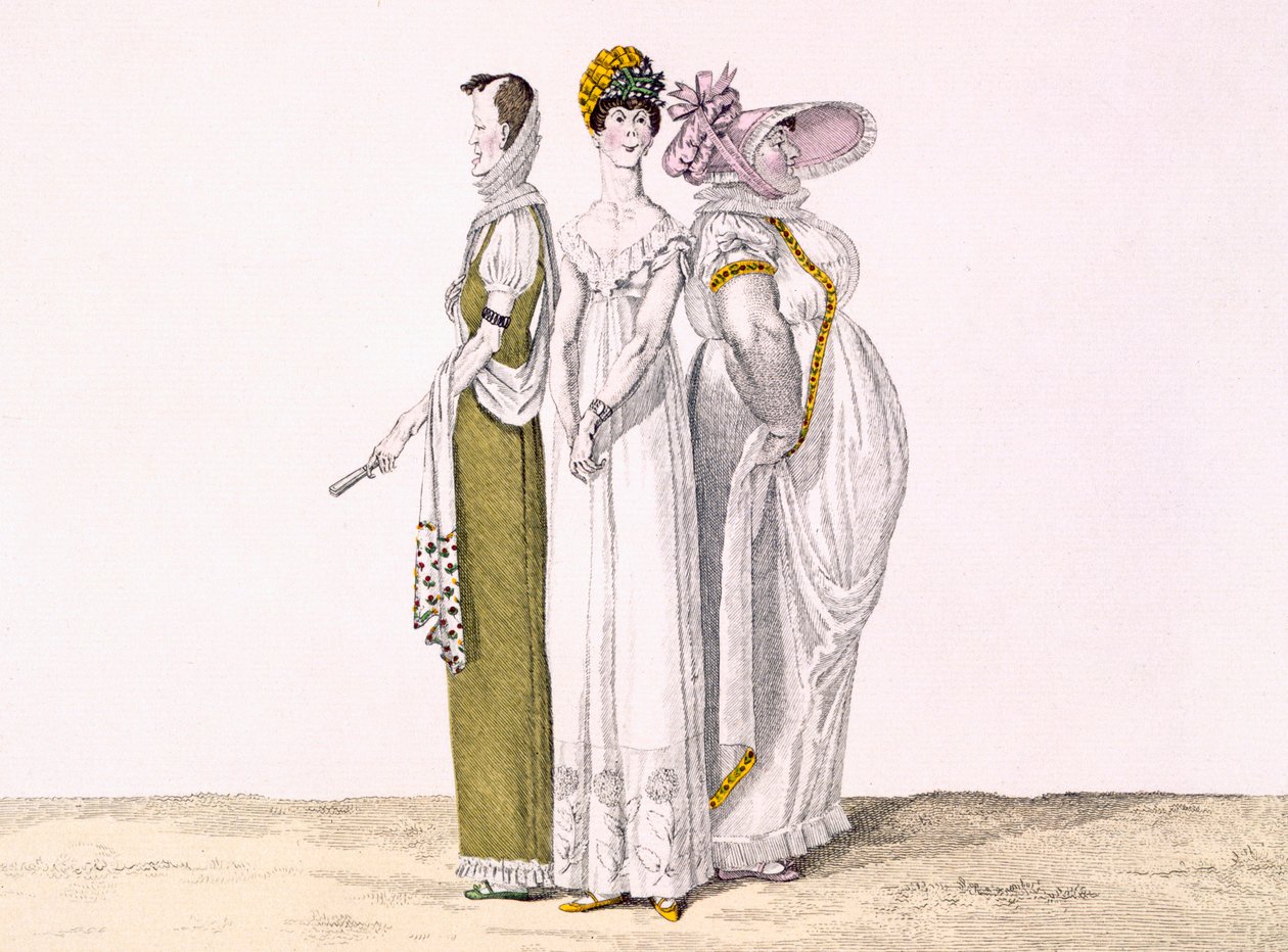 Tres gracias parisinas, lámina 16 de Le Bon Genre, c.1810 de French School