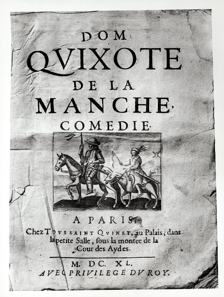 Página de título de Don Quijote de La Mancha Comedia por Guerin de Bouscal, 1640 de French School
