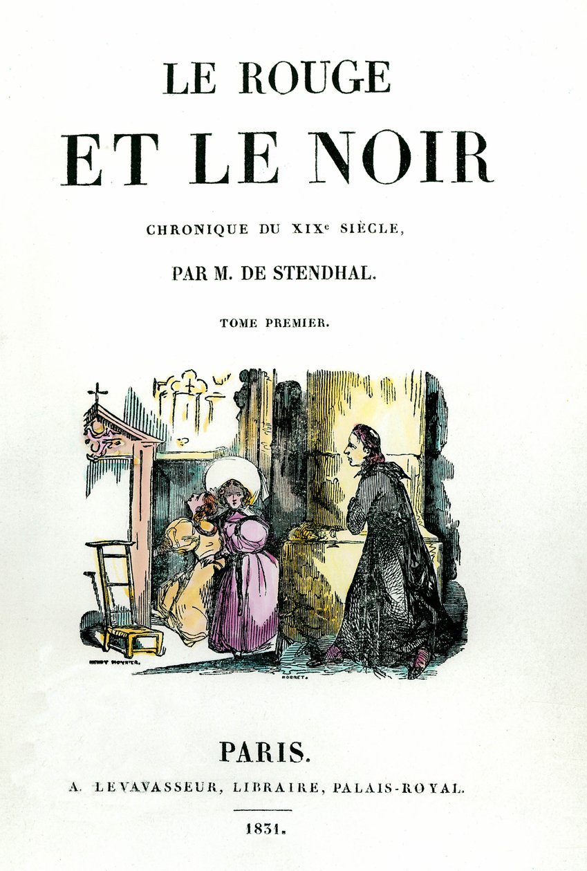 Portada del libro de Stendhal (1783 - 1842) “Rojo y Negro” de French School