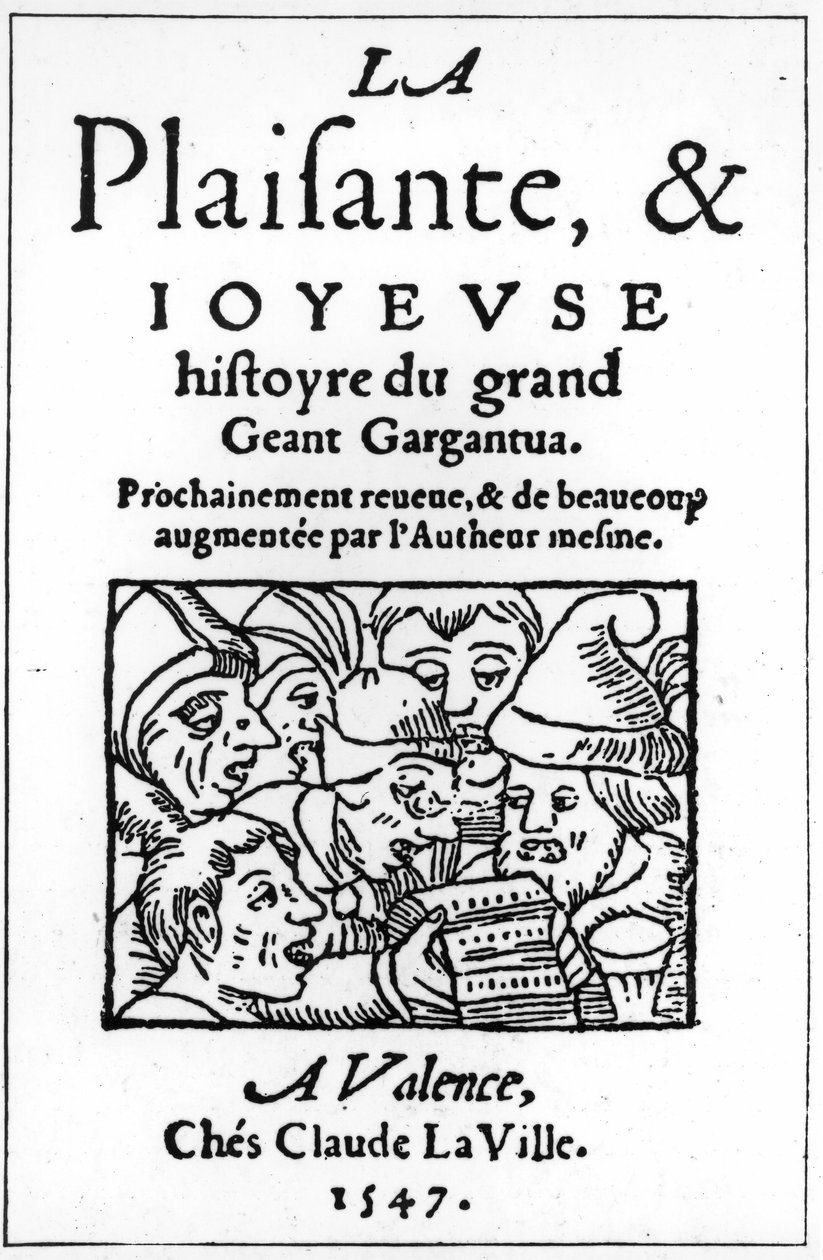Portada de Gargantúa por François Rabelais (1494-1553) 1547 de French School