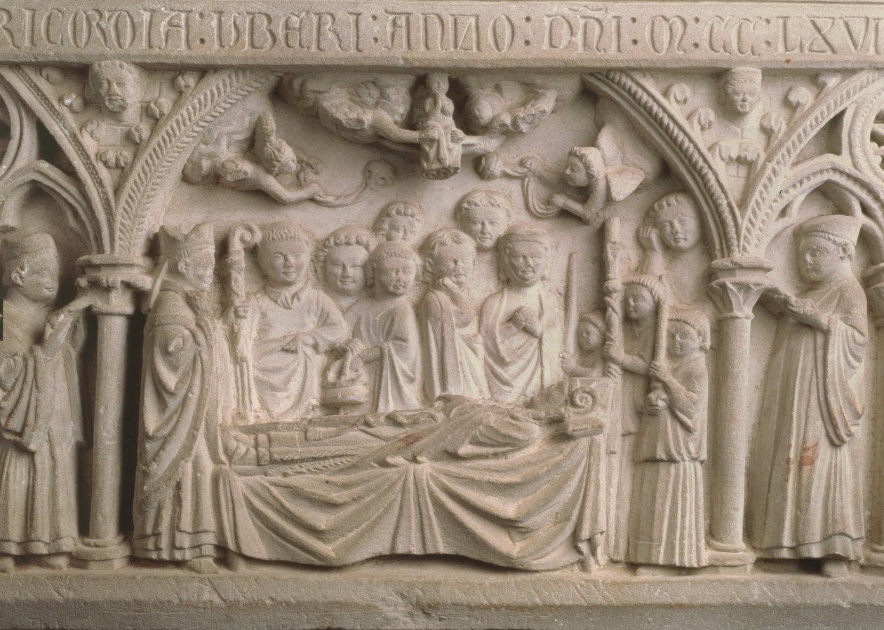 Tumba del Obispo Radulphe (m.1266), (detalle) de French School