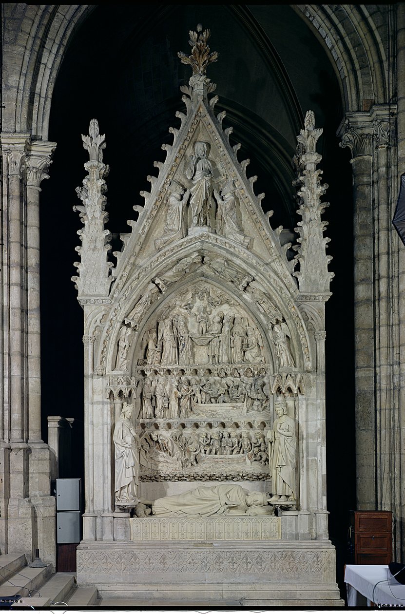 Tumba de Dagoberto I (605-39) Rey de los Francos, restaurada por Adolphe Victore Geoffrey-Dechaume (1816-92) en 1862, c.1263 de French School
