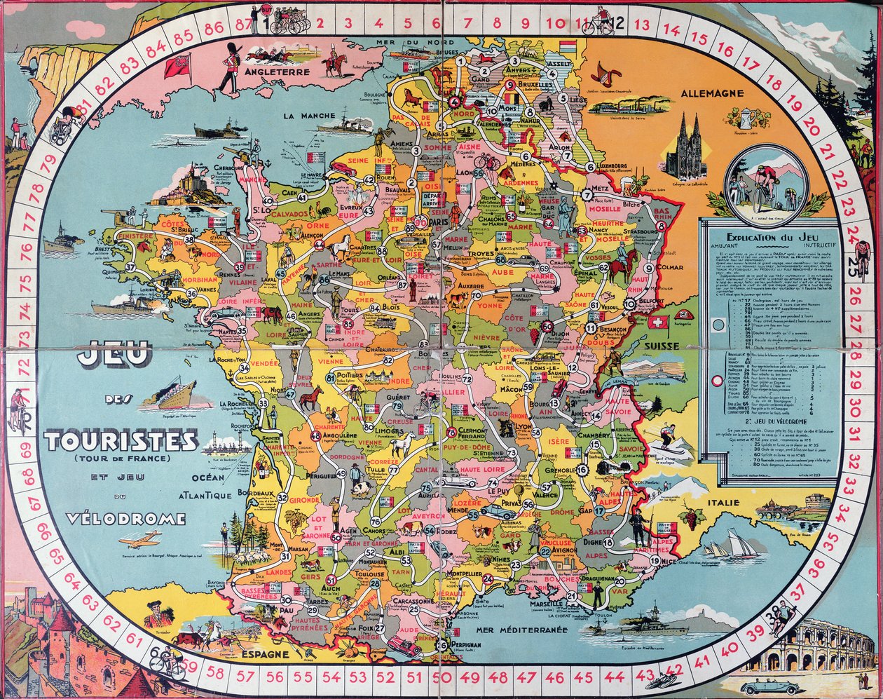 Juego del Tour de Francia, c.1930 de French School