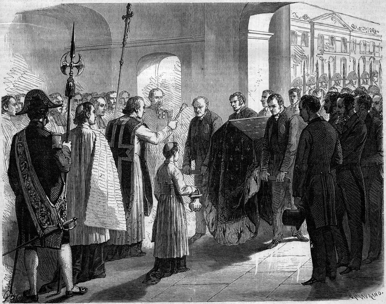 Traslado de las cenizas de José Bonaparte (1768-1844), rey de Nápoles y luego de España y hermano de Napoleón I, a la iglesia de los Inválidos, París de French School
