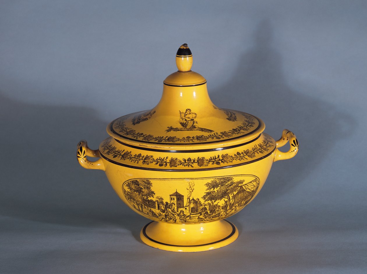 Sopera con diseño de impresión negra, c.1820 de French School