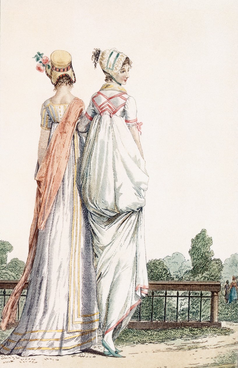 Dos damas en vestidos de paseo, 1796 de French School