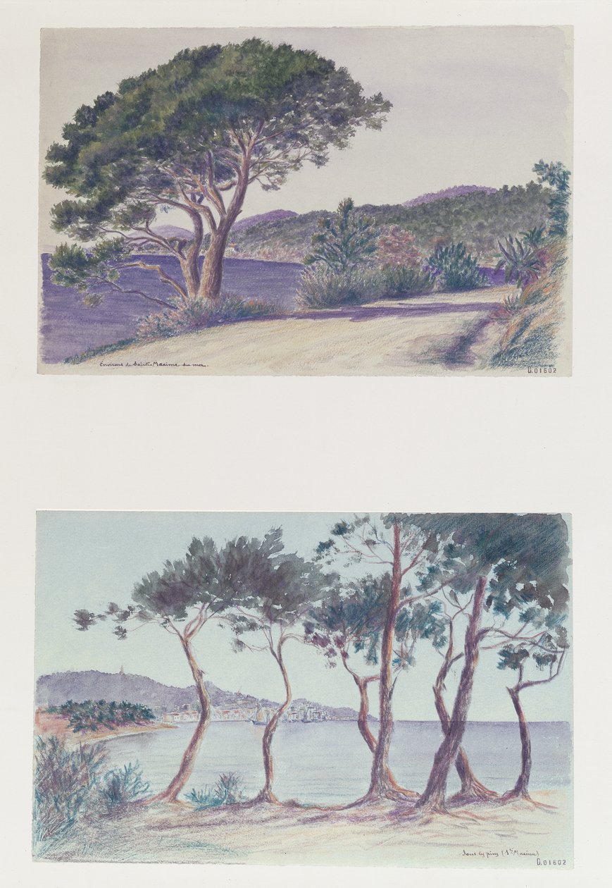 Dos vistas de Sainte Maxime de French School