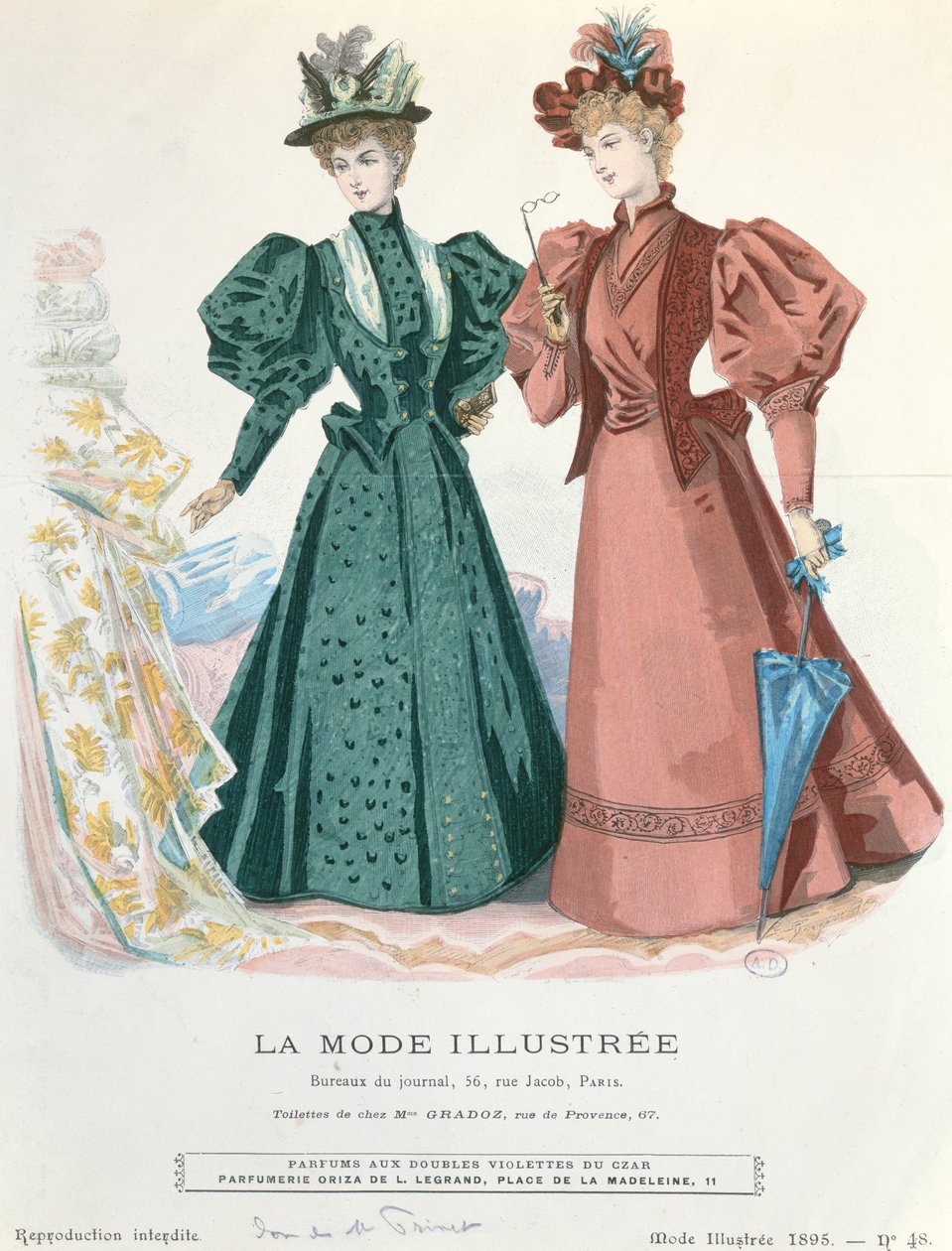 Dos mujeres, de La Mode Illustrée, 1895 de French School
