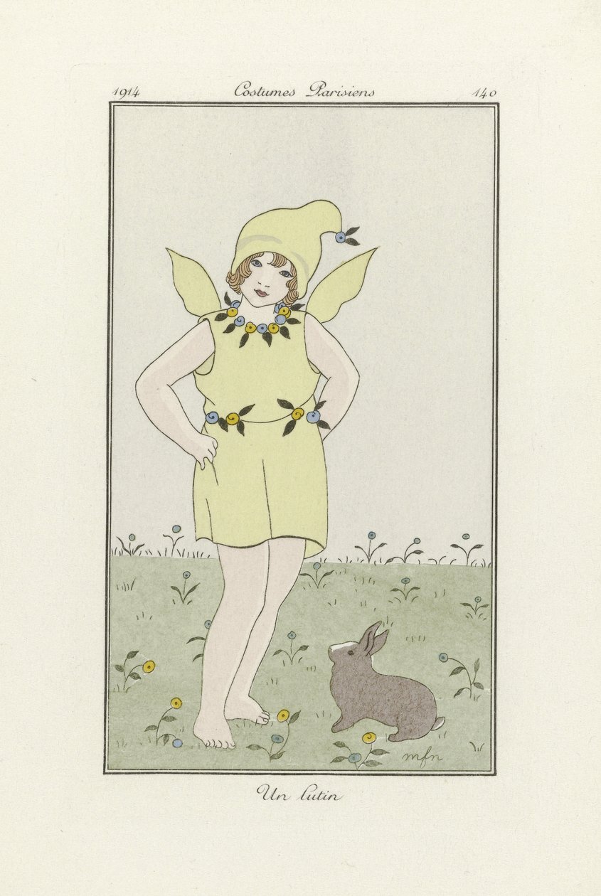 Un Lutin, de Costumes Parisien, pub.1914 (litografía en color) de French School