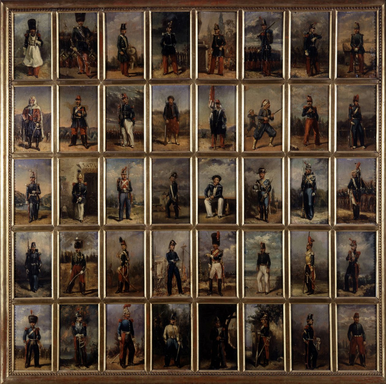 Uniforme del 1º y 2º Imperio, pintura sobre madera, finales del siglo XIX de French School