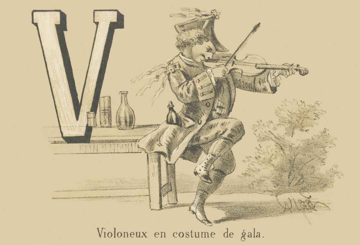 V: Violinista en traje de gala de French School