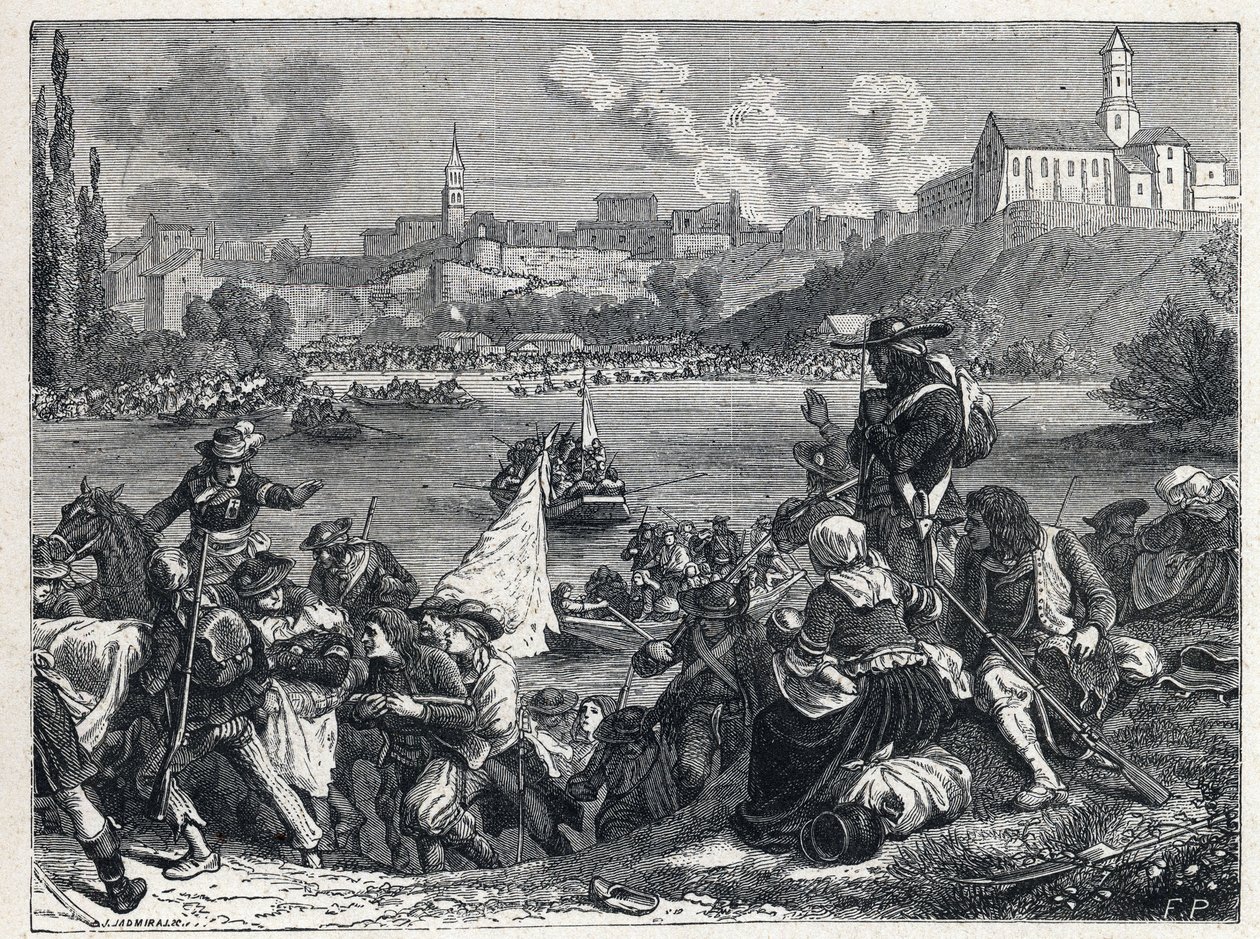 Guerra de Vendée (1793-1796): los Vendeanos, derrotados en la Batalla de Cholet, regresaron al Loira el 18 de octubre de French School