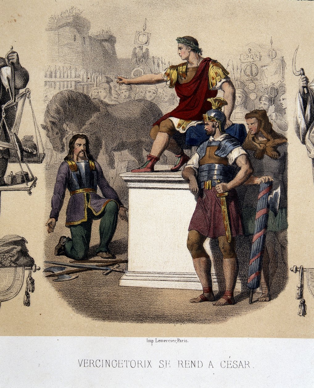 Vercingétorix se rinde a César (52 a.C.) de French School